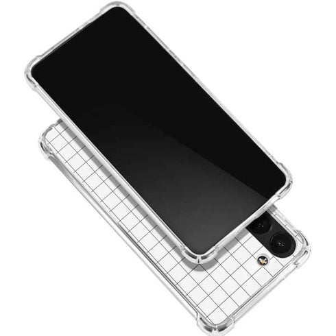 White Grid Galaxy S24 FE Clear Case
